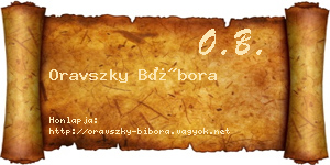 Oravszky Bíbora névjegykártya